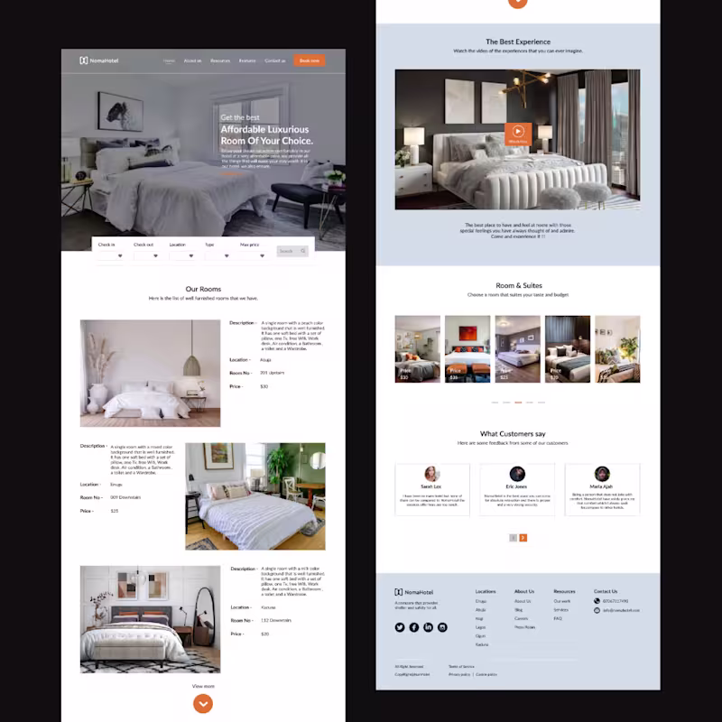 Cover image for Hotel Landing Page