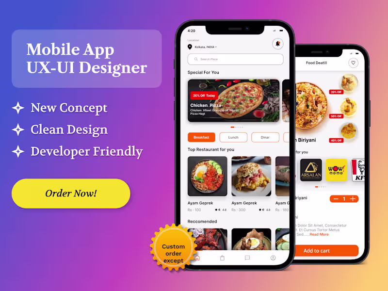 Cover image for I will Design Mobile app UI/UX Android & IOS 