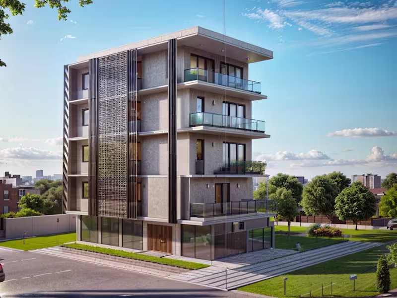 Cover image for Modern Multi-Story Residential Building with Elegant Facade