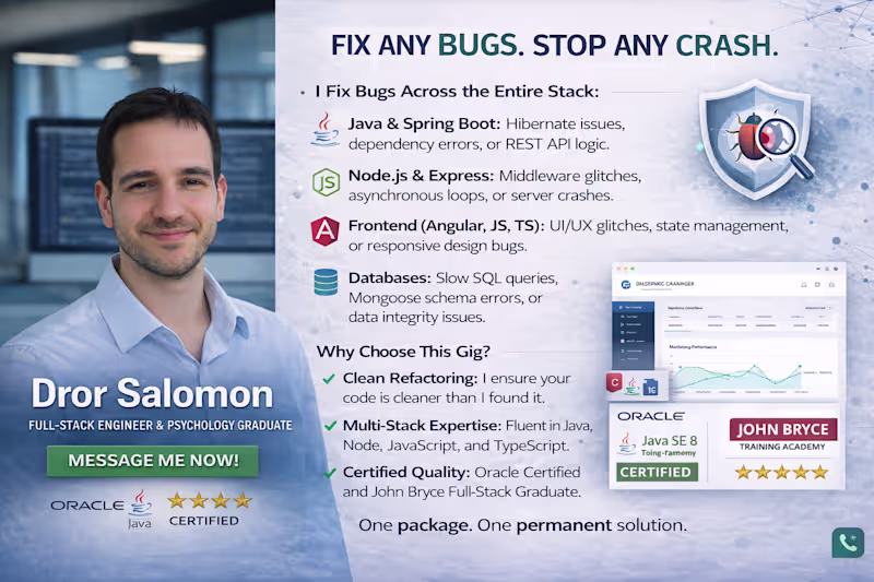 Cover image for Debug and fix bugs in your full stack web application
