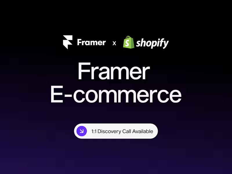 Cover image for Framer E-commerce — Design & Development