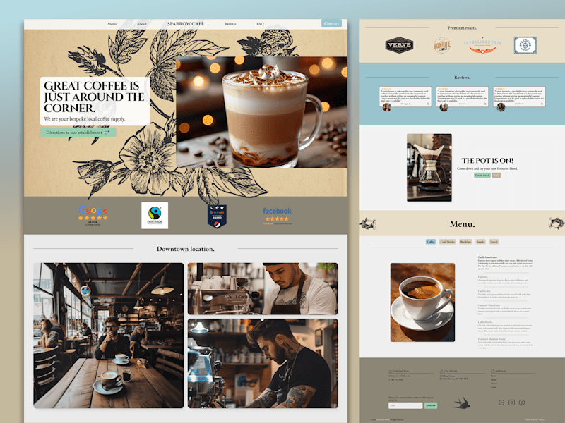 Cover image for Website for Coffee Shop ✦ Sparrow Café