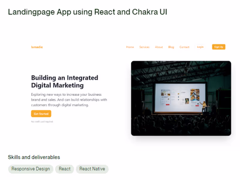 Cover image for Build Landingpage using React and Chakra UI -Landigpage 1.0