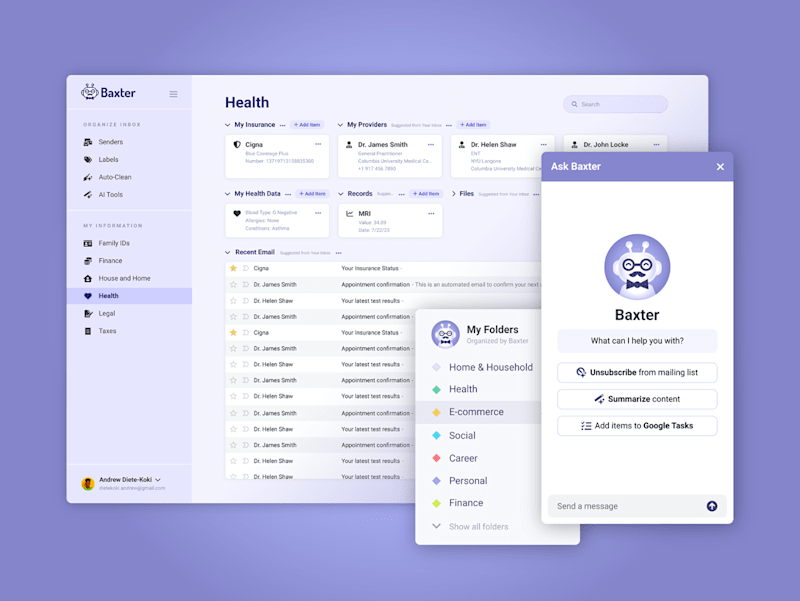 Cover image for AI Email Organizer App UI and Landing Page