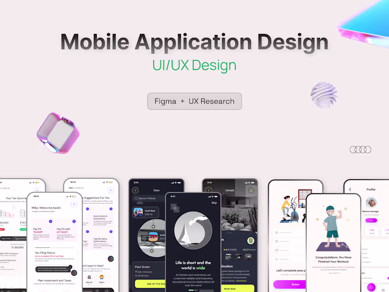 Cover image for Custom Mobile Application, UI/UX
