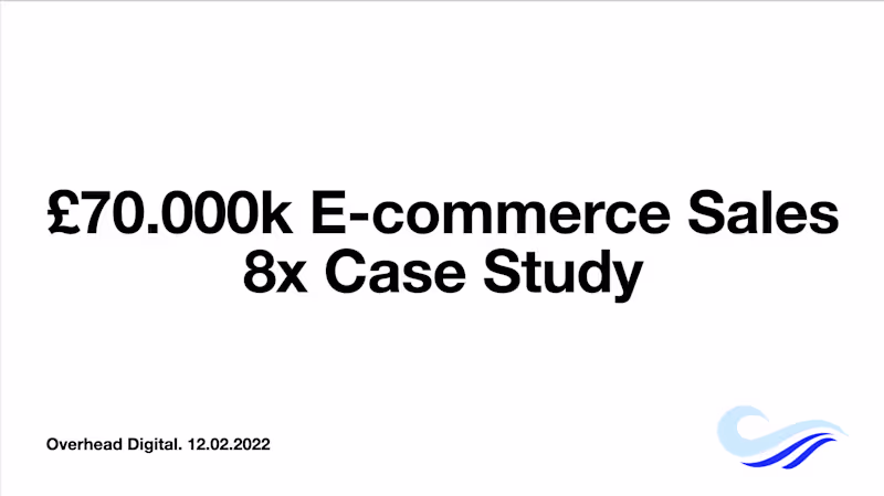 Cover image for £70k E-commerce Sales in 1 year 