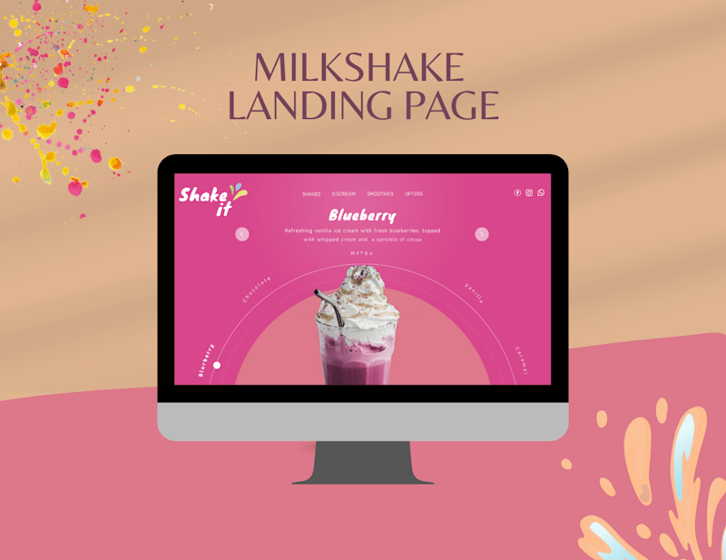 Cover image for Landing page - Milkshake store