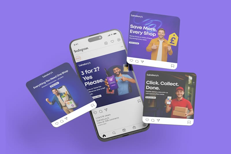 Cover image for Clean & Bold Sainsbury’s Instagram Ads