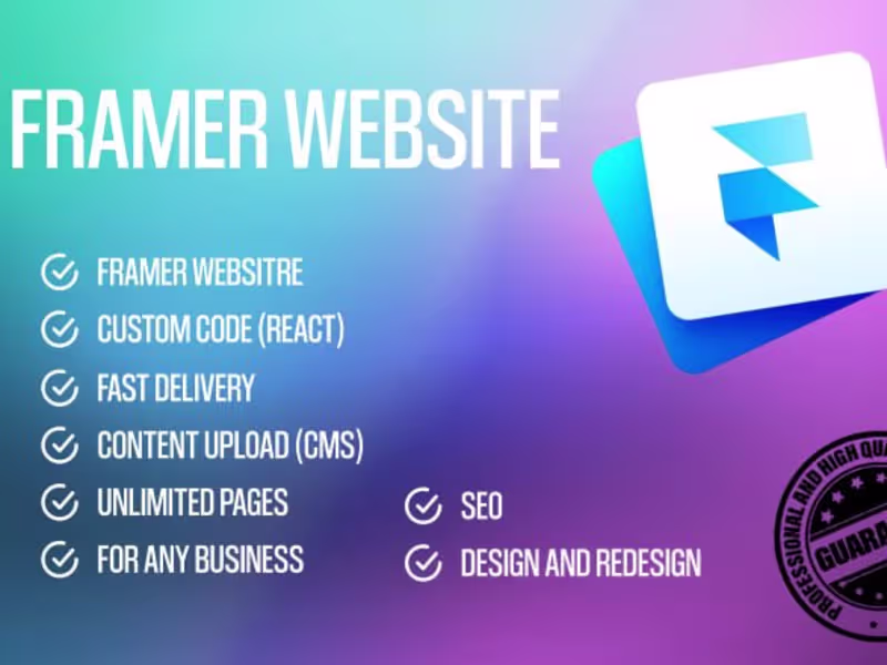 Cover image for I Will design or develop stunning website using framer