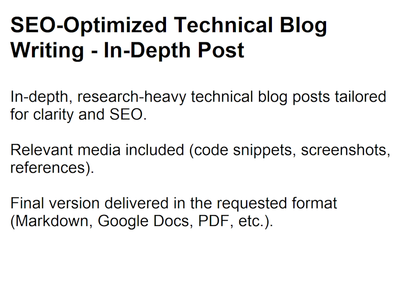 Cover image for SEO-Optimized Technical Blog Writing - In-Depth Post