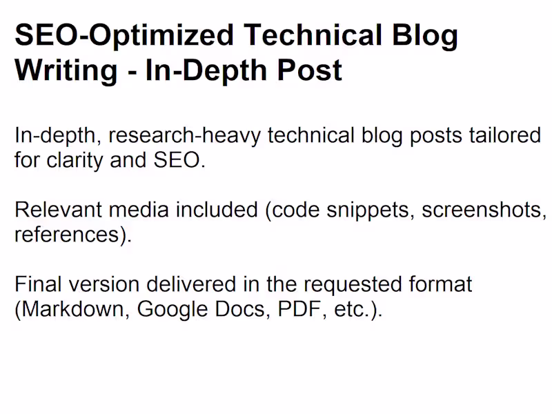 Cover image for SEO-Optimized Technical Blog Writing - In-Depth Post
