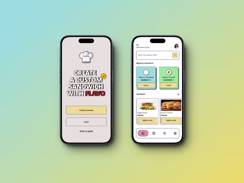 Cover image for Flavo App UI Design
