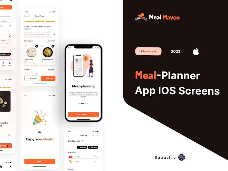Cover image for IOS App UI: Meal Maven - Meal planner App