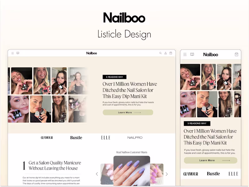 Cover image for Nailboo | Listicle Design