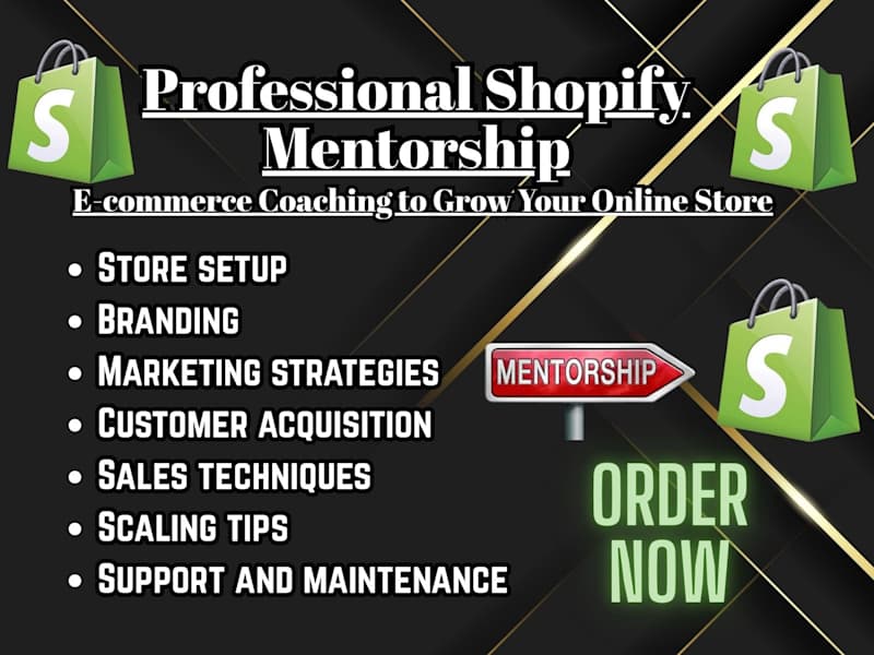 Cover image for shopify mentorship ecommerce coaching to grow your online store