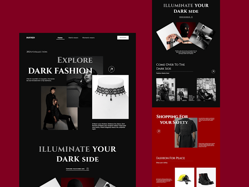 Cover image for Dark Fashion Website - Landing Page