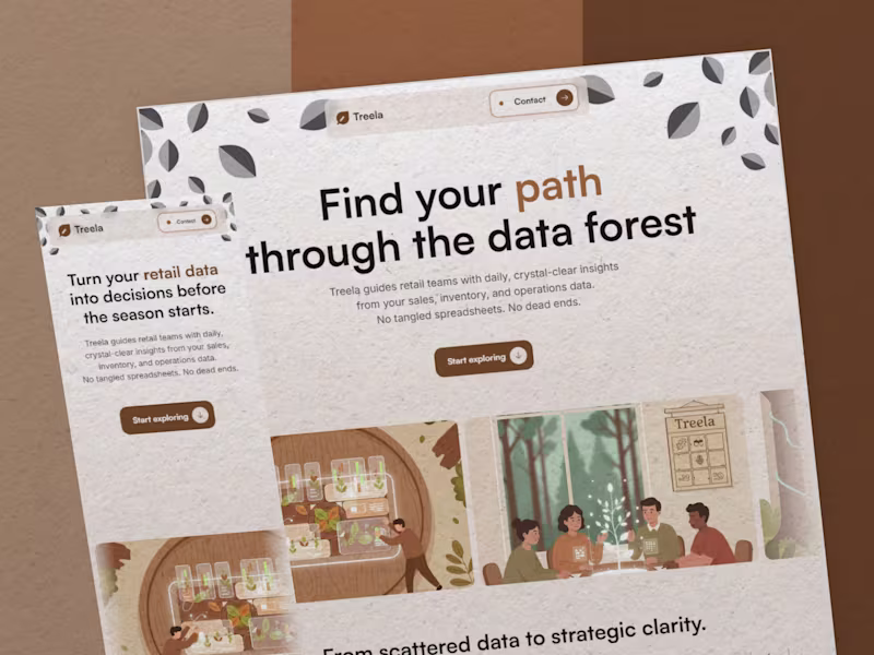 Cover image for Treela | Data-Focused Landing Page