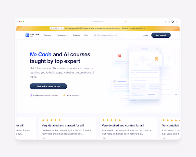 Cover image for NoCode MBA – Platform & Website Revamp