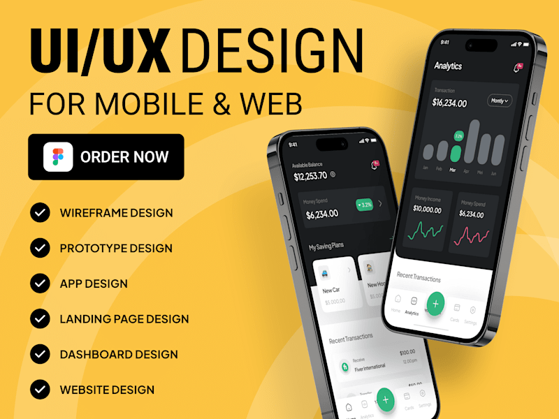 Cover image for I will do UI UX design, UI UX design and mobile UI design