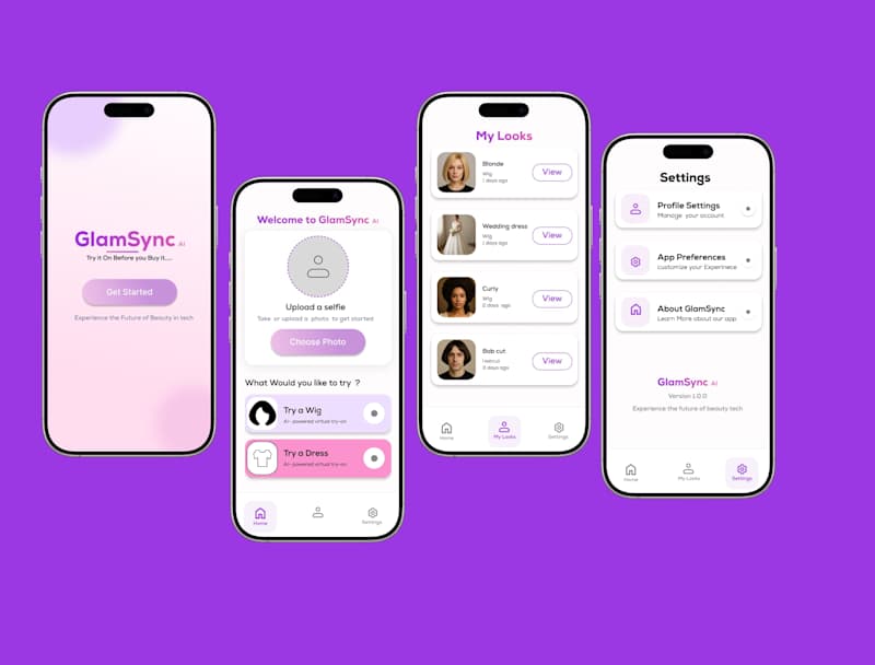 Cover image for GlamSync AI – Virtual Wig & Haircut Try-On App