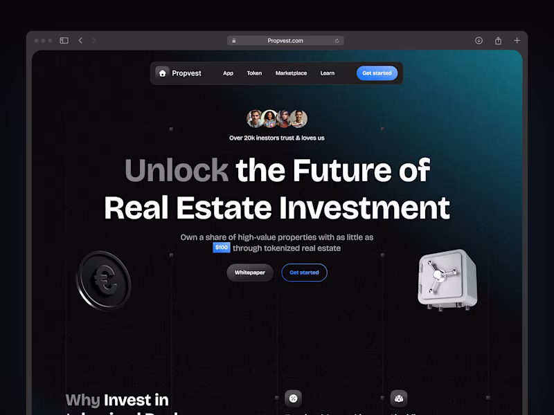 Cover image for Propvest - Real World Asset Investment