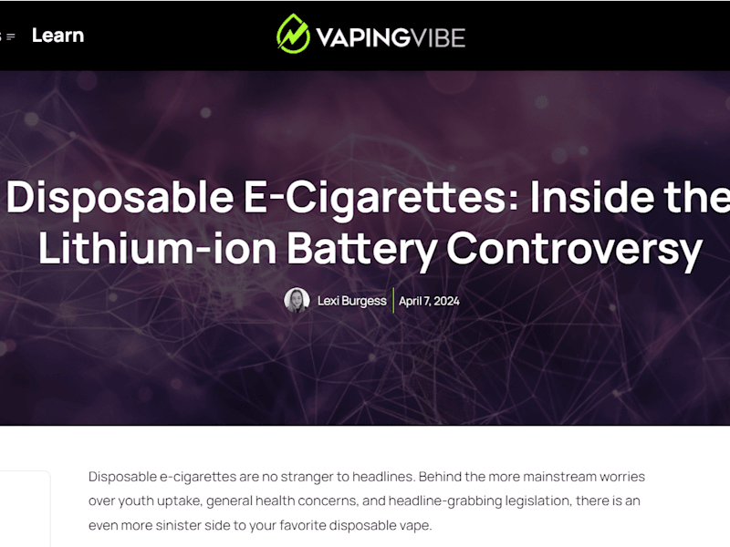 Cover image for Statistics-Driven Research Articles for Vaping Vibe