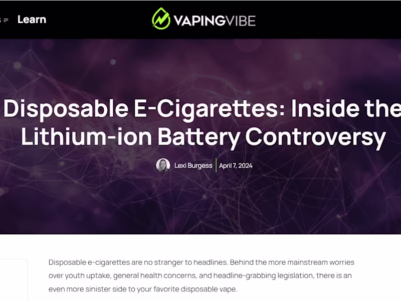 Cover image for Statistics-Driven Research Articles for Vaping Vibe