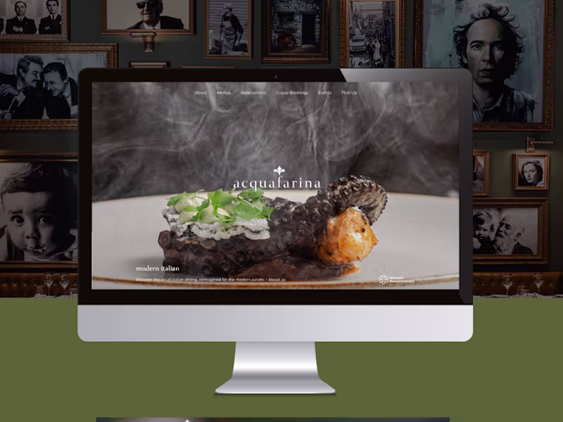 Cover image for acquafarina - website build.