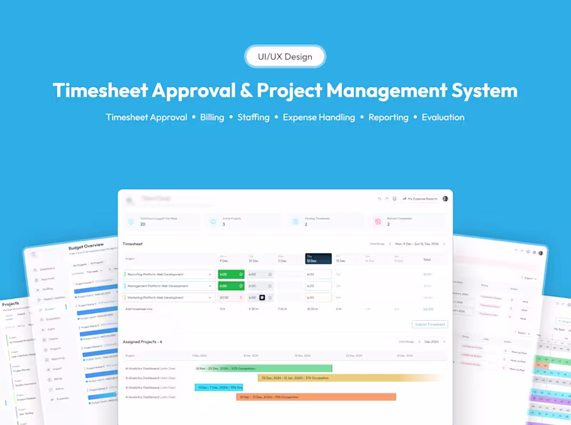 Cover image for Timesheet Approval & Project Management System