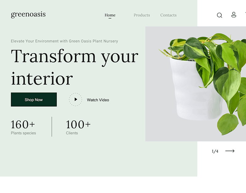 Cover image for PLANTS OASIS NURSERY UI DESIGN (1) | Images :: Behance
