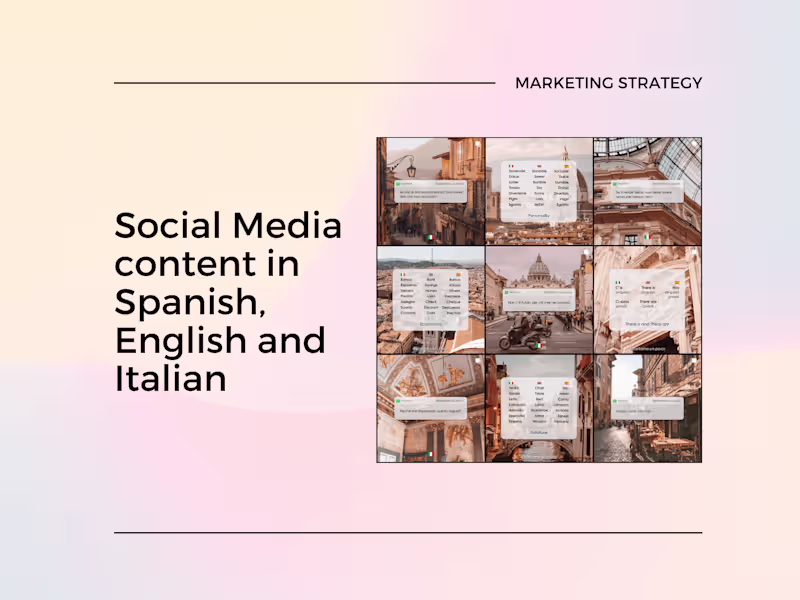 Cover image for Social Media feed for English, Spanish and Italian lessons