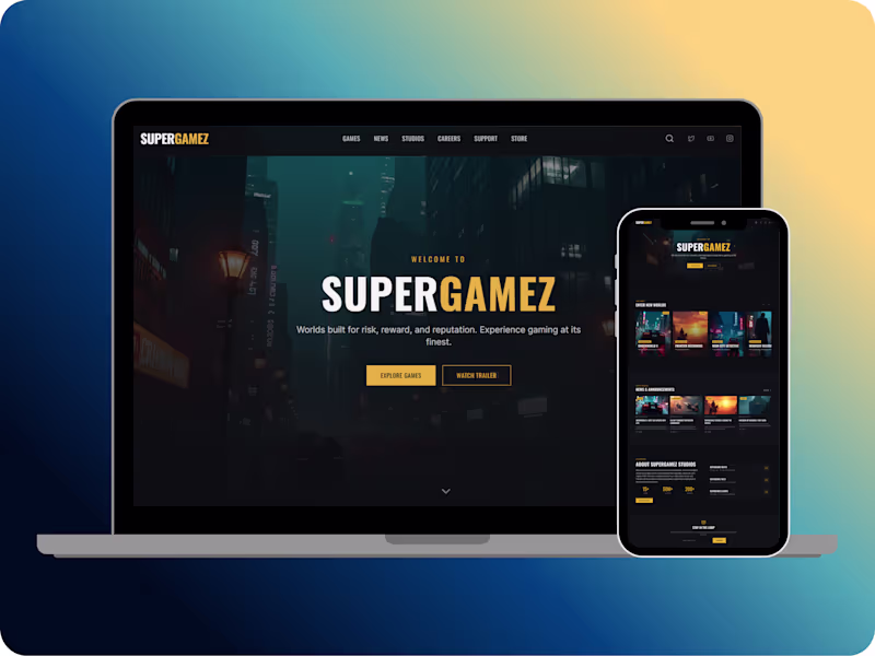 Cover image for Immersive Gaming Brand Website Design
