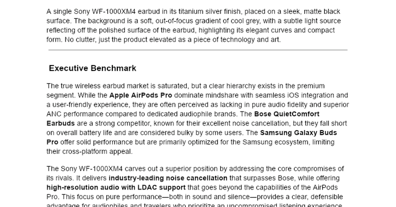 Cover image for SEO-Optimized Product Copy for Sony Earbuds