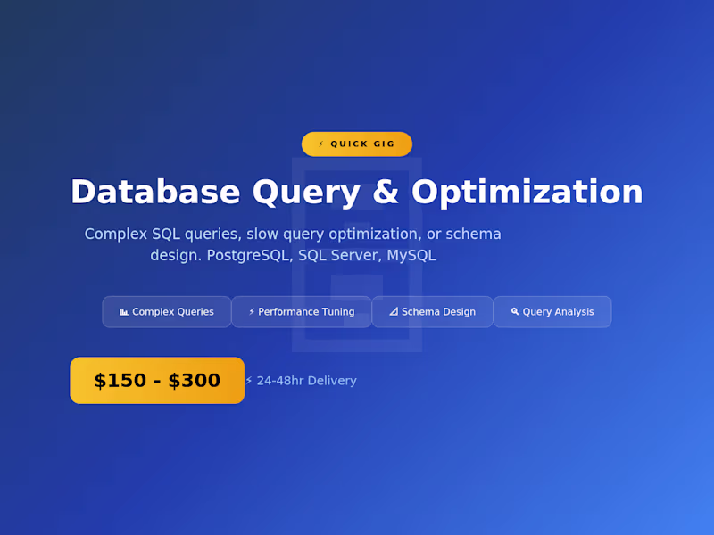 Cover image for SQL Query Writing & Database Optimization