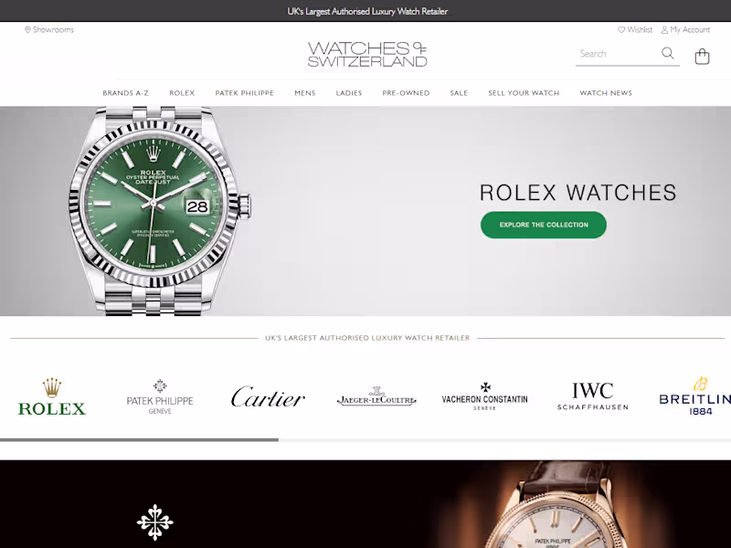 Cover image for Watches Of Switzerland UK | Luxury Watches, Designer Swiss Watc…