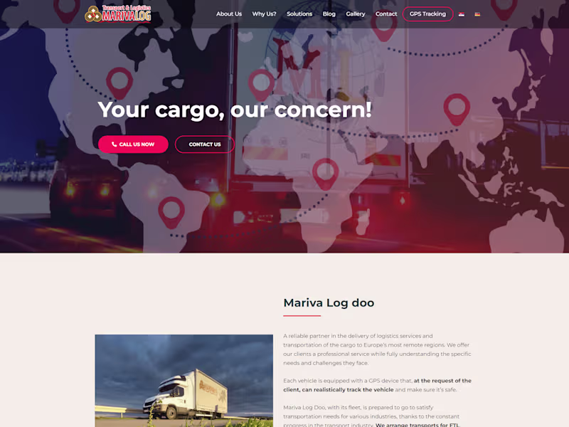 Cover image for Transport and Logistics Company Website
