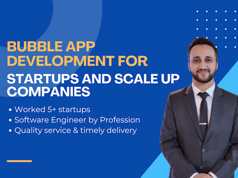 Cover image for Bubble.io MVP Development | No-Code SaaS & Marketplace Apps