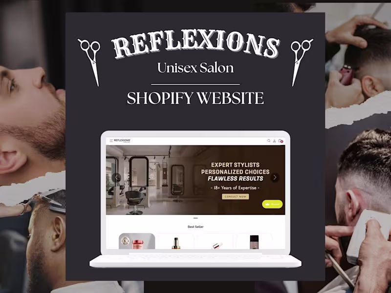 Cover image for Reflexions Unisex Salon | Shopify Website