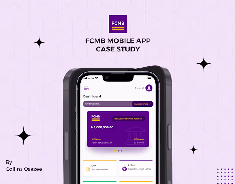 Cover image for FCMB MOBILE APP CASE STUDY on Behance