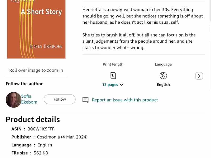 Cover image for Self-translation of short story