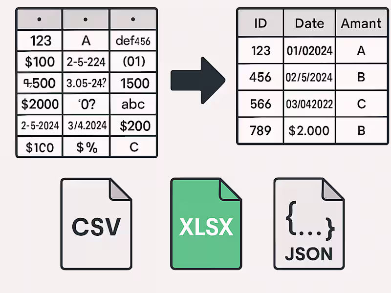 Cover image for One-Time Data Cleanup & Standardization (CSV, Excel, JSON)
