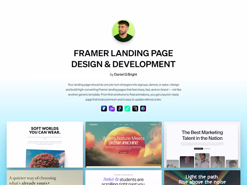 Cover image for Framer – Landing Page Design & Development