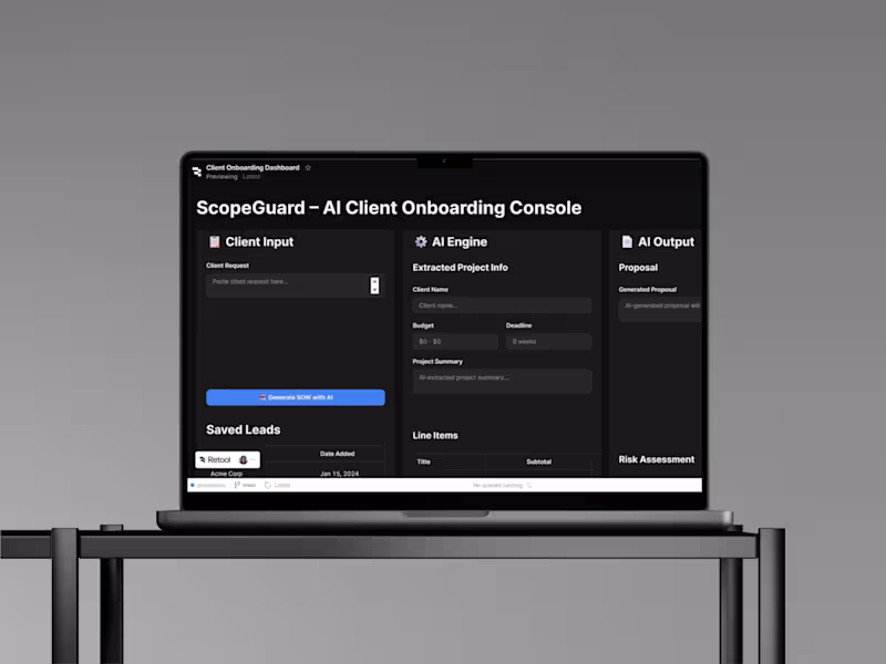 Cover image for I built ScopeGuard, a one-page AI onboarding console that tu...