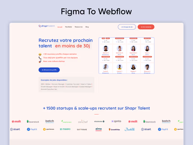 Cover image for Figma to Webflow Conversion Project