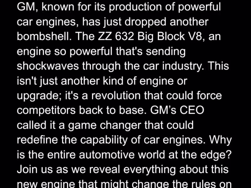Cover image for GM CEO: This New Engine Will DESTROY The Entire Car Industry - …