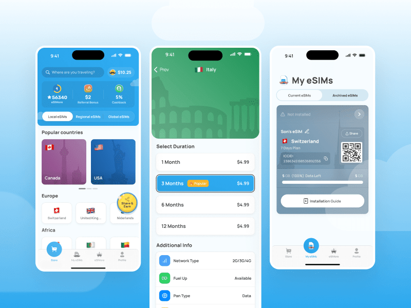 Cover image for eSIMo App  — eCommerce Mobile Platform