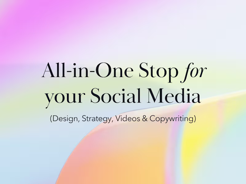 Cover image for All-in-One Social Media: Design, Strategy, Videos & Copywriting