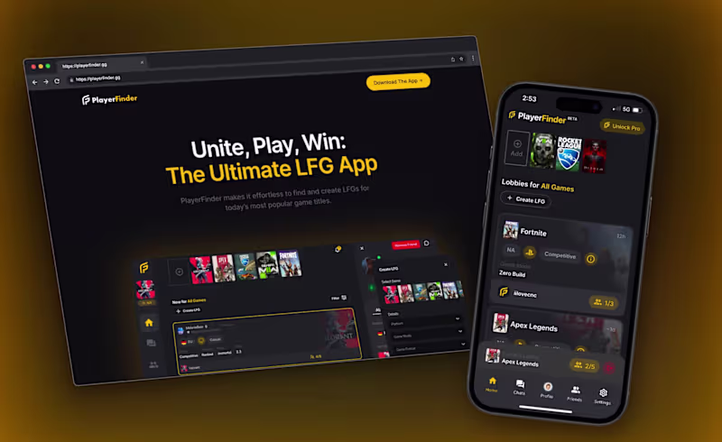 Cover image for PlayerFinder — Discord-Integrated LFG Mobile and Web App