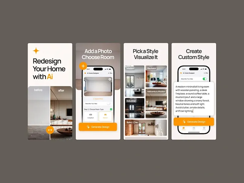 Cover image for AI Interior App Screenshots