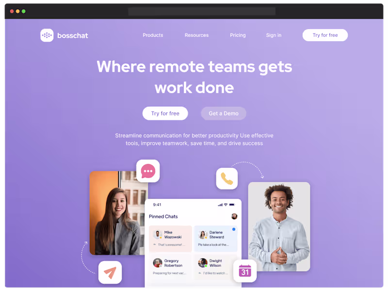 Cover image for bosschat - a business work communication solution